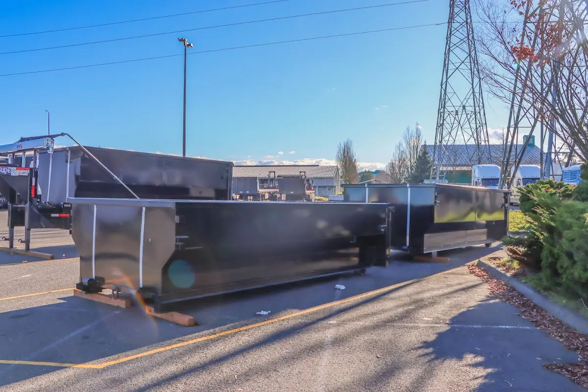 Roll-off dumpster ready for waste disposal at job site for 4 Yard Dumpster Rental in Laurel Hill